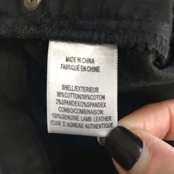 HAUTE HIPPIE BLACK SKINNY JEANS W/ LEATHER PANEL - Picture 4 of 8